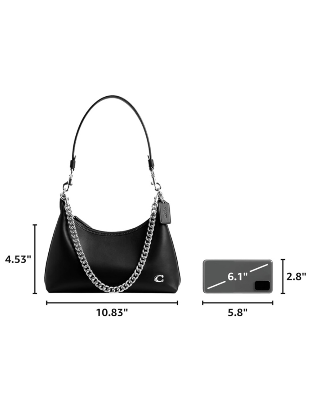 Coach Black Glovetanned Leather Juliet Shoulder Bag - New - Picture 4 of 8